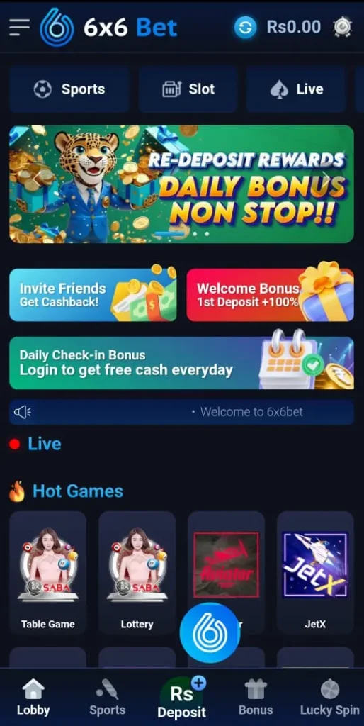 6x6Bet-game-homepage