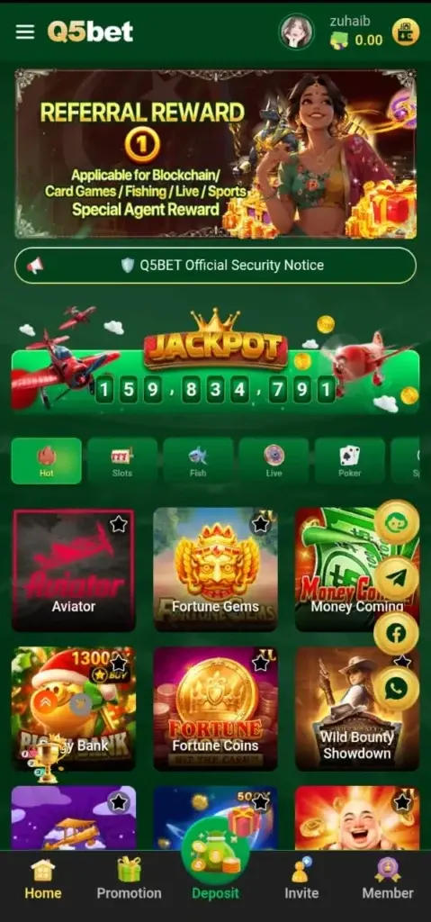 Q5Bet-game-homepage